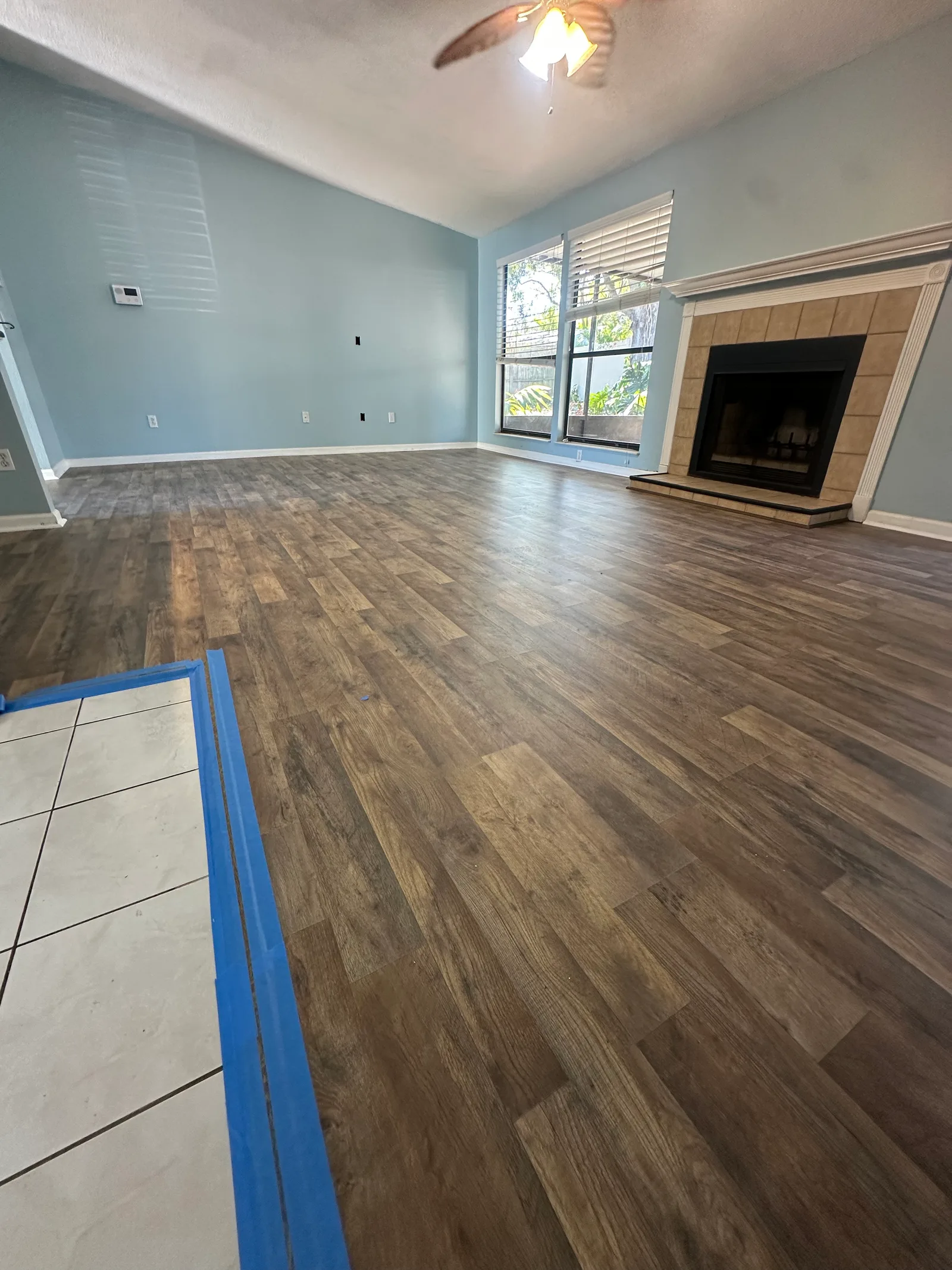Finished luxury vinyl plank flooring project